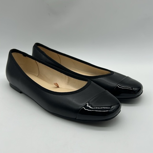 Nine West Black Patent Flats Vegan Women’s Shoes Size 7 New With Box - Picture 1 of 10